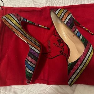 So Kate Suede Rainbow Stripyglitter